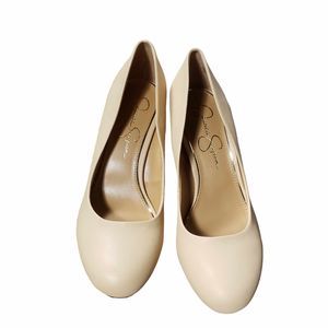 Jessica Simpson JS-CASH size 9M Natural Solid Wedge 3.5" Heels No Box
